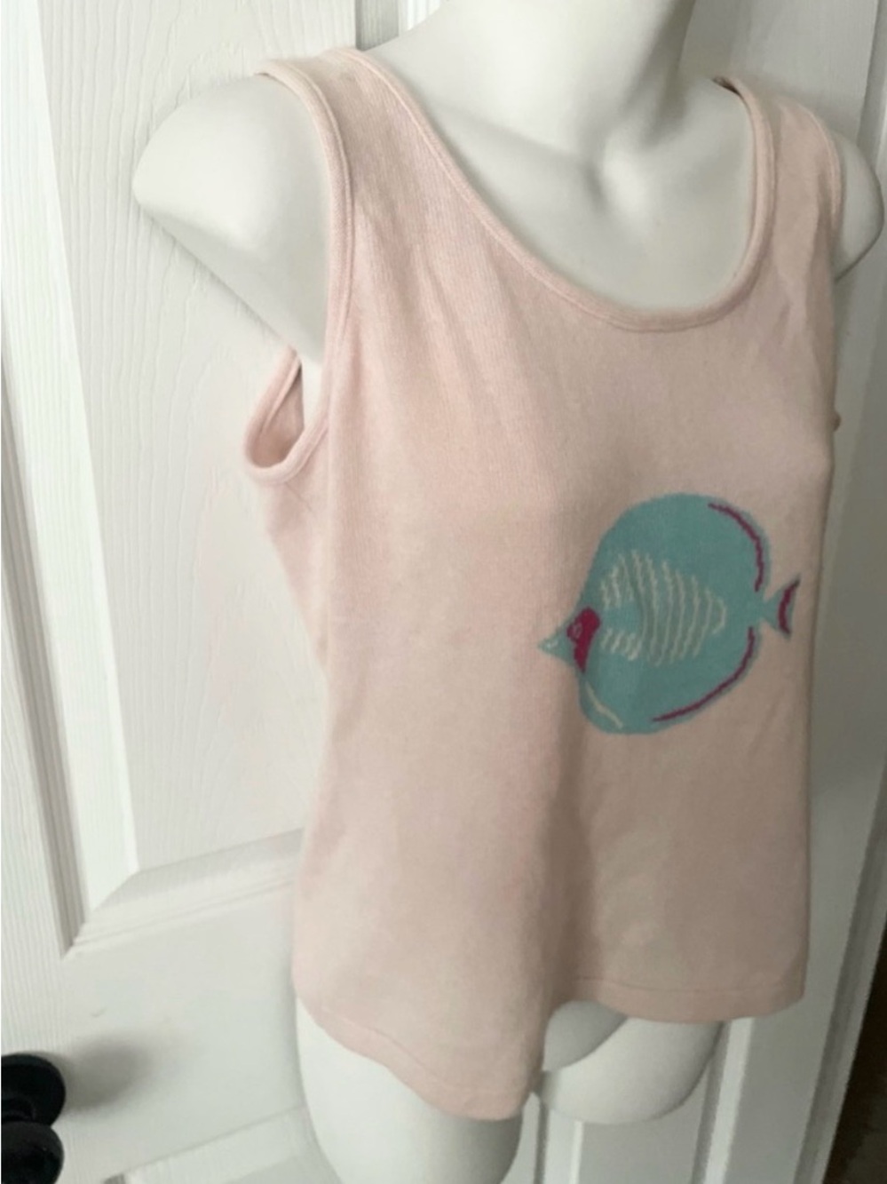 J. McLaughlin Cashmere Sweater Fish Tank Top Women's Size Medium - Picture 2 of 10